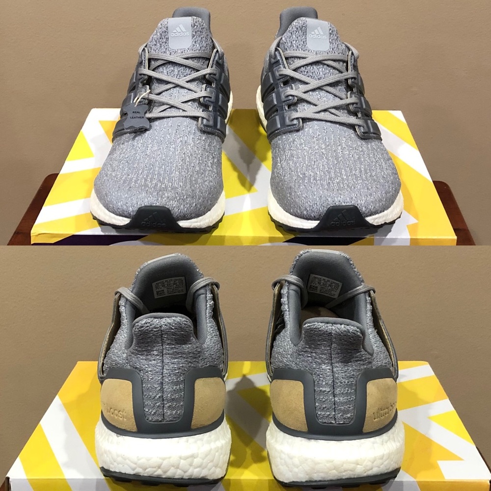 Adidas Ultra Boost 3.0 Grey Leather Cage Sneakers